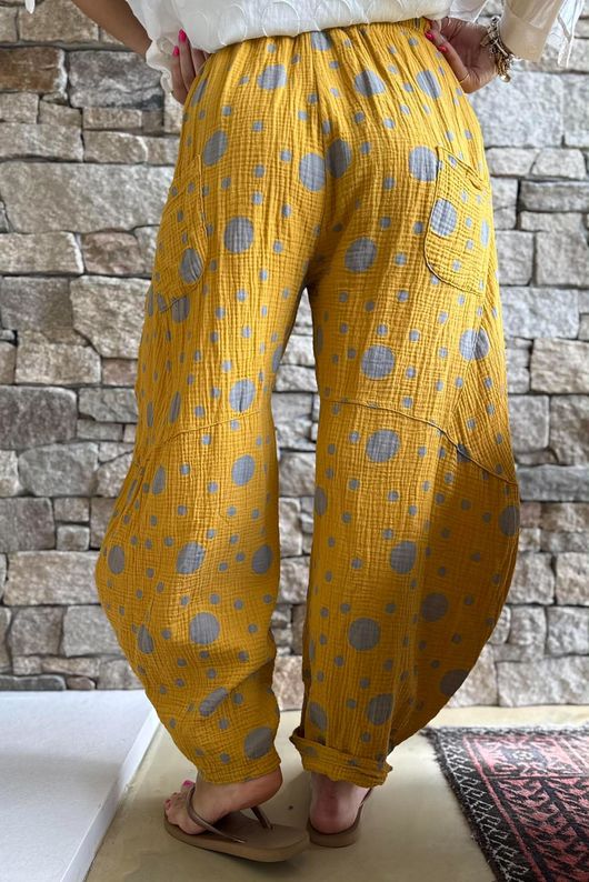 Hush Pillow Cotton Spot On Classic Barrel Pant Mustard
